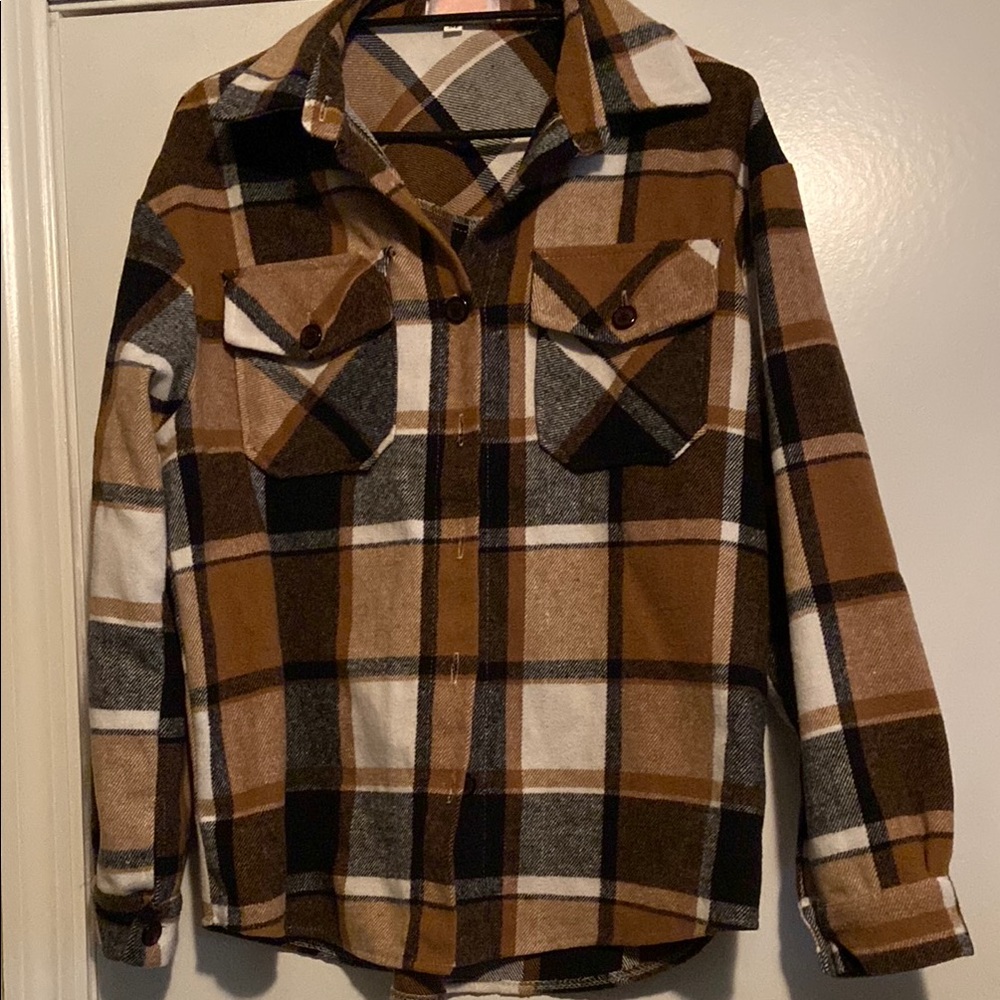Plaid Flannel Shirt Jacket